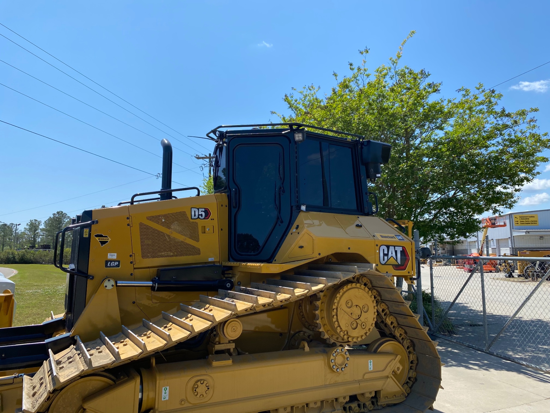 Caterpillar D5 dozer with tinted cab glass